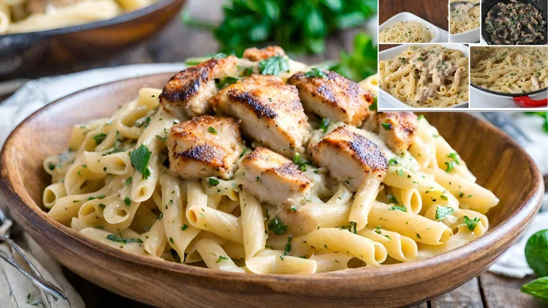 Blackened Chicken Alfredo Pasta Recipe (Yammi)