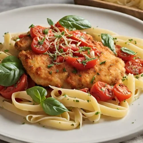 Chicken Milanese with Pasta Pomodoro