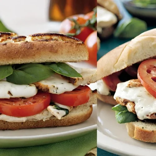 Grilled Chicken Sandwiches with Mozzarella, Tomato, and Basil