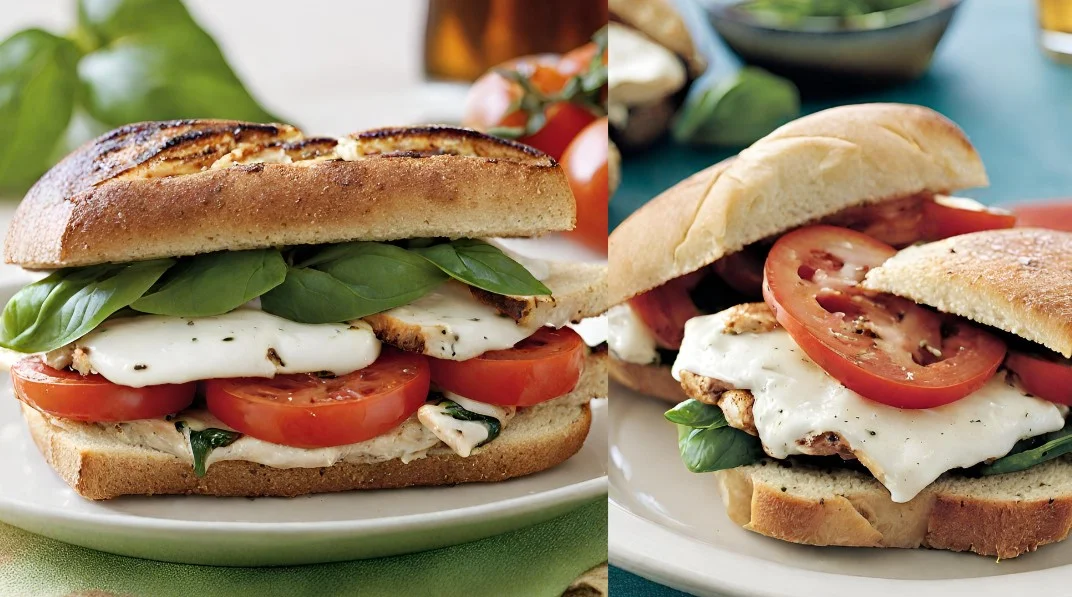 Grilled Chicken Sandwiches with Mozzarella, Tomato, and Basil