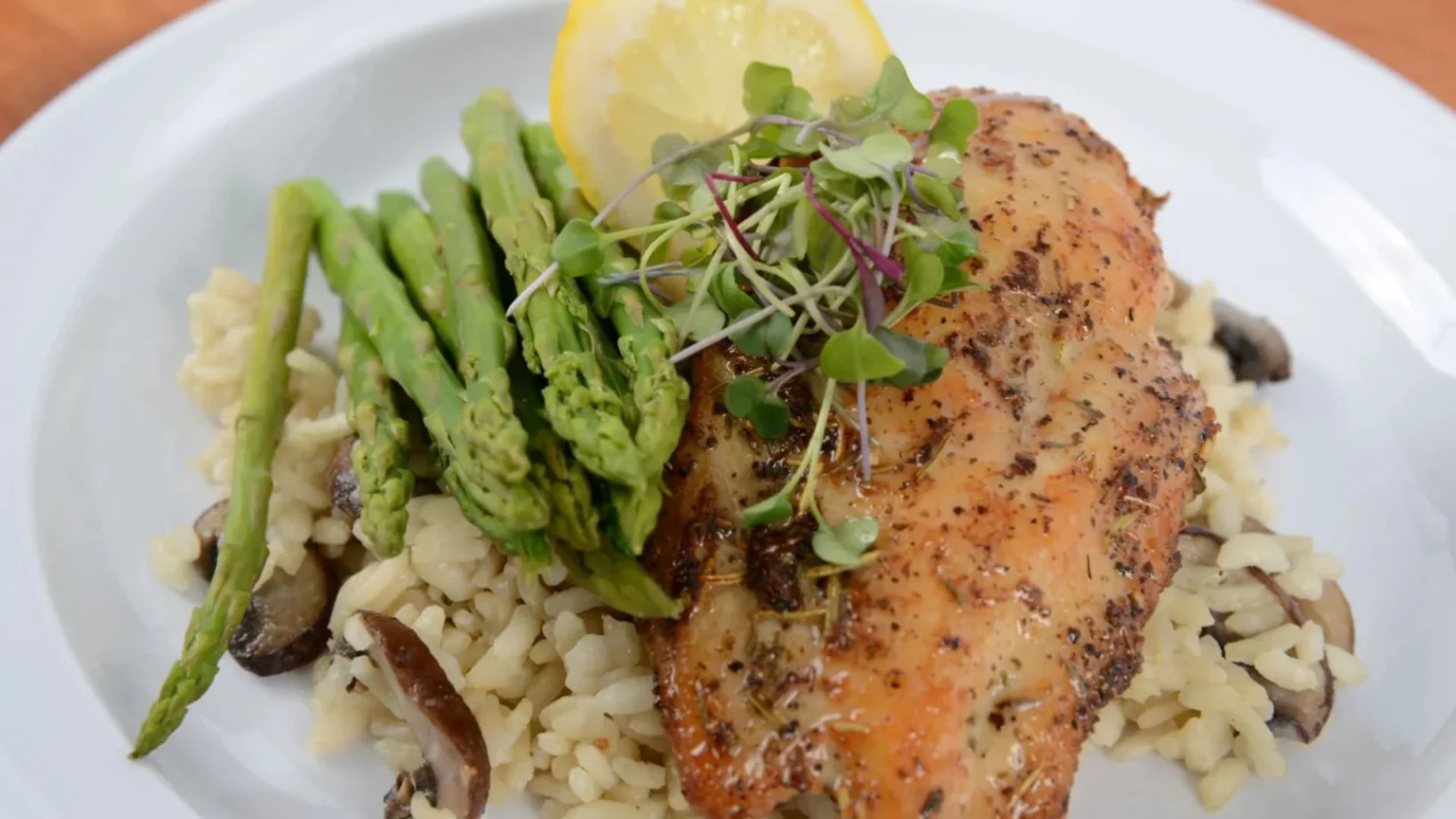 Asparagus Chicken Mushroom Risotto