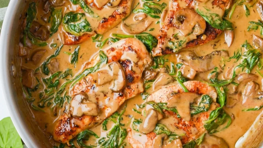 Chicken Mushroom Spinach Recipe 